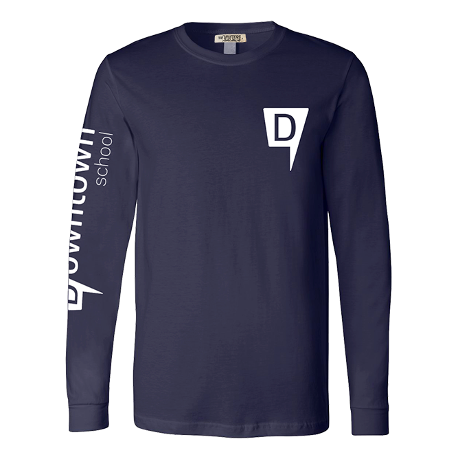 Downtown School Navy Long Sleeve Unisex Tee