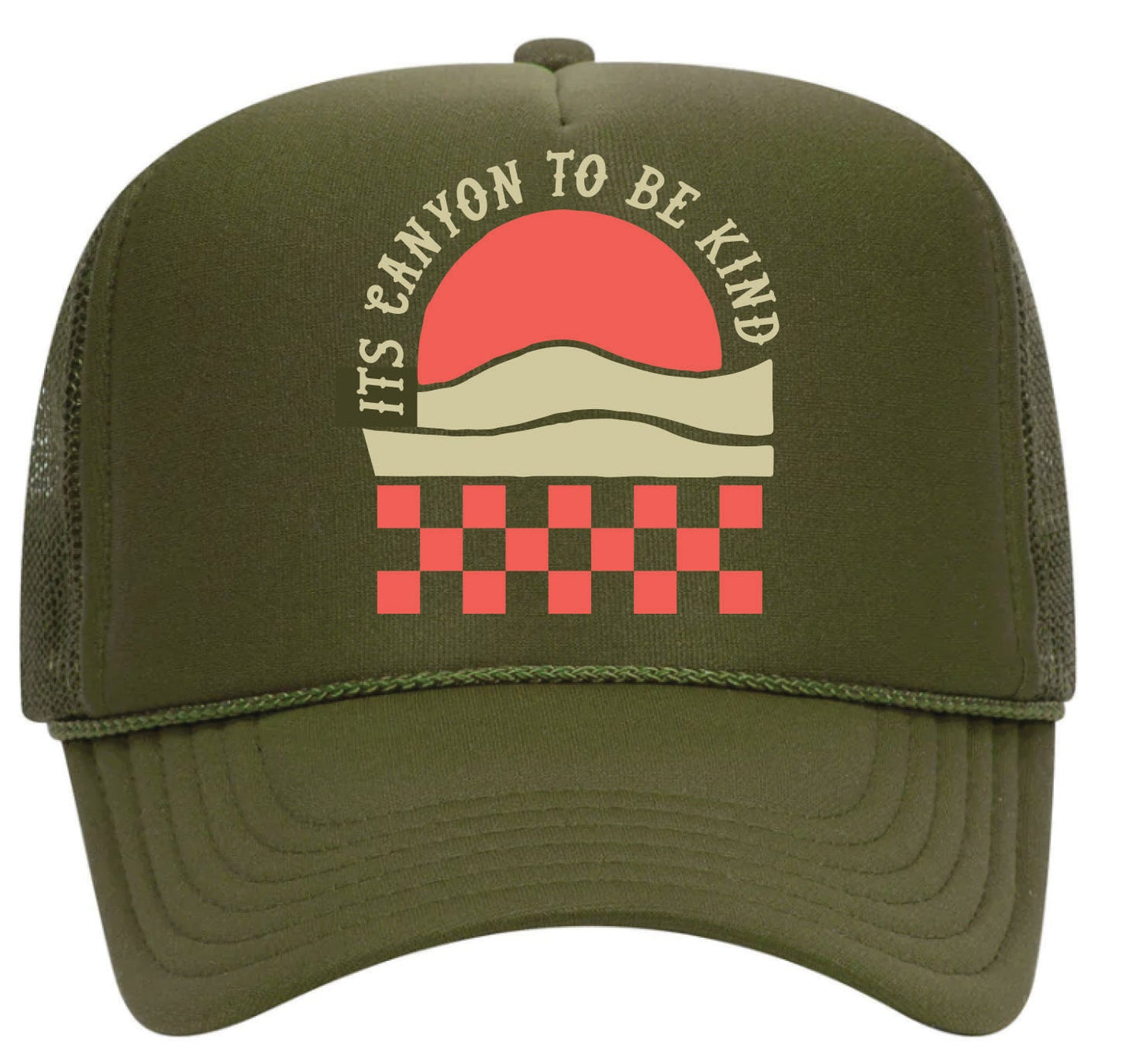 Canyon Cool To Be Kind Olive Foam Trucker