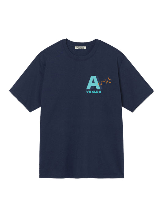 Actyve A Logo Tee in Navy