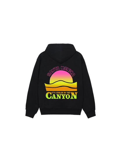 Neon Canyon Sunscape Youth Hoodie in Black