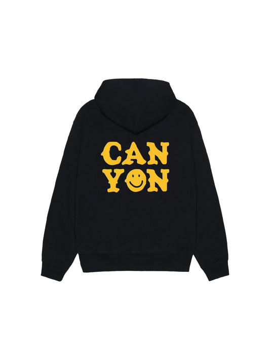 Canyon Smile Zip Hoodie in Black