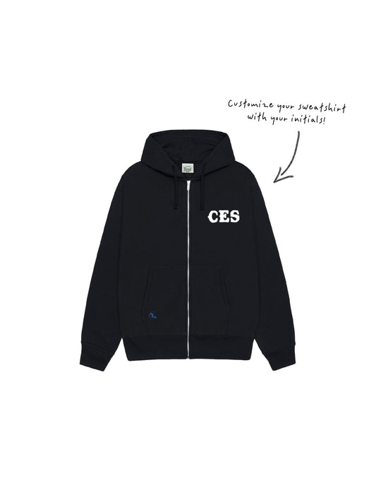 Canyon Smile Youth Zip Hoodie in Black