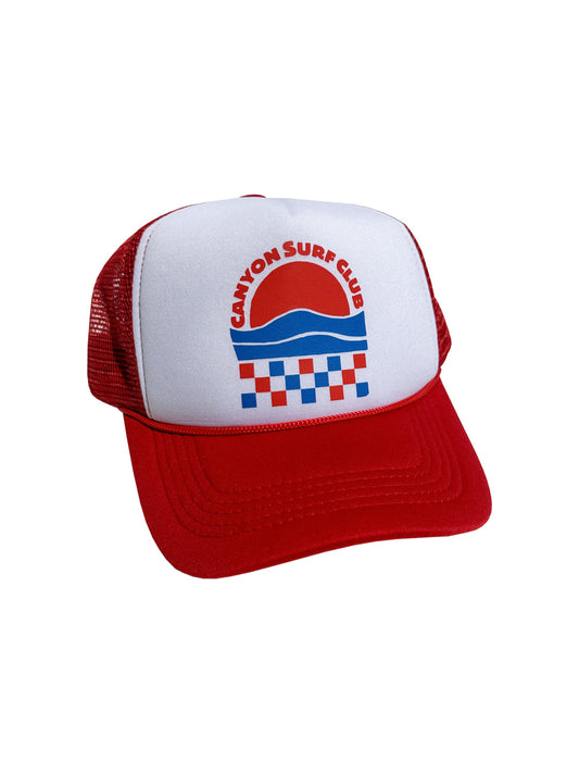 Canyon Surf Club Check Trucker in Cherry