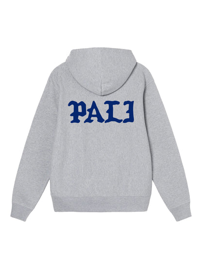 Chenille P Patch Hoodie in Heather Grey
