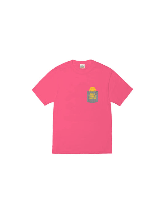 Smile! Youth Pocket Tee in Hot pInk