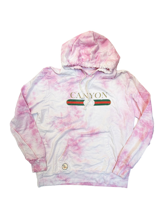 Canyon Adult Stripe Pink Tie Dye Pullover Hoodie