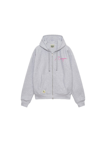 Canyon Wave Youth Zip Hoodie in Grey