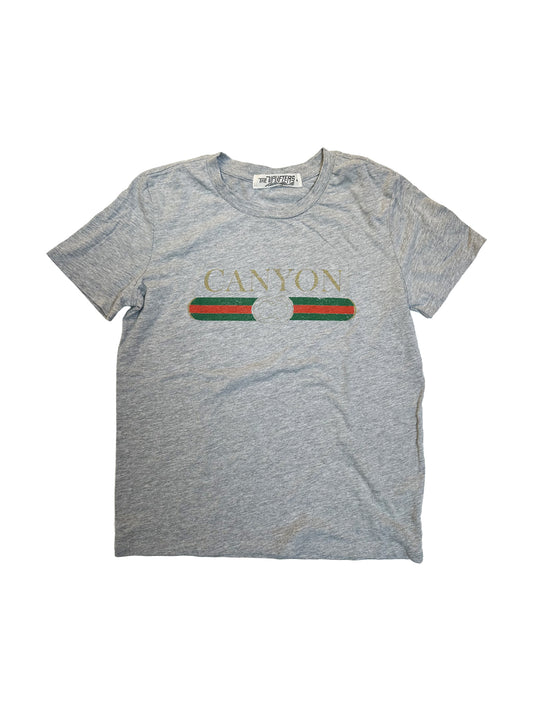 Canyon Stripe Youth Tee in Heather Grey