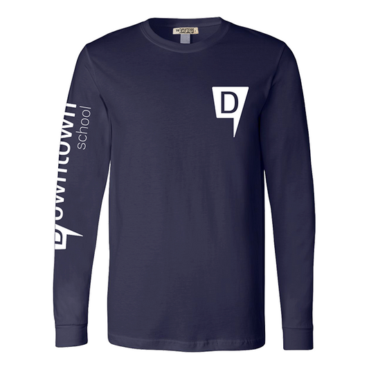 Downtown School Navy Long Sleeve Unisex Tee