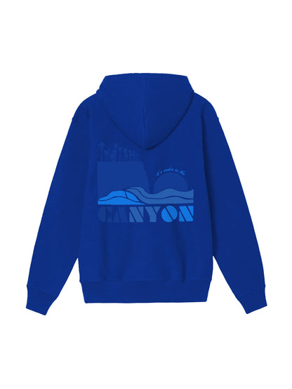 Canyon Youth Cooler in the Canyon Pullover Hoodie in Royal Blue