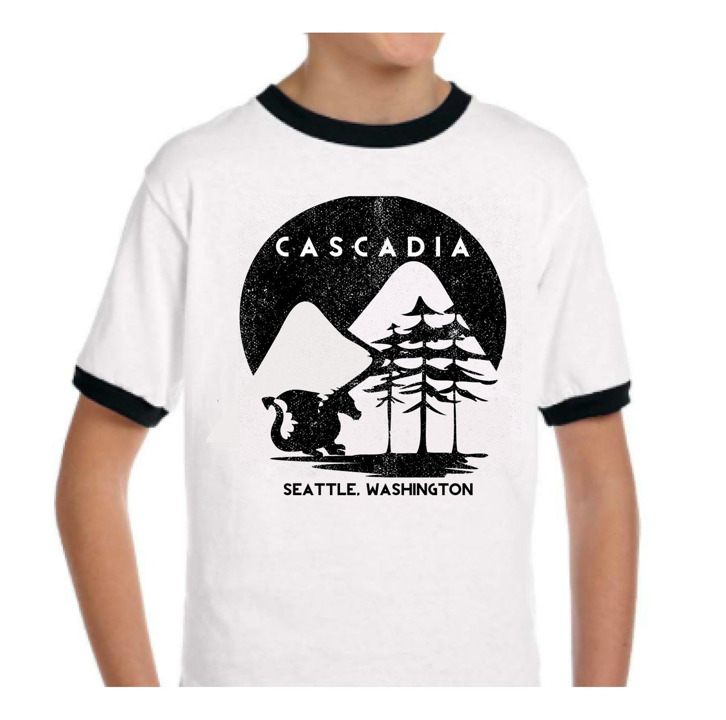 Cascadia Youth Ringer Tee