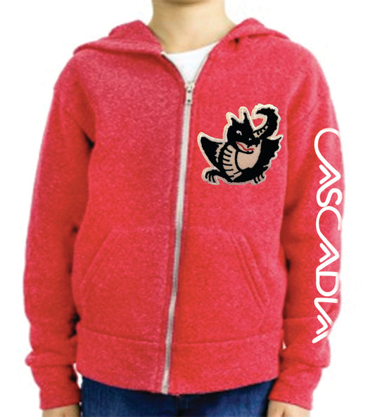 Red Cascadia Zip Hoodie - youth