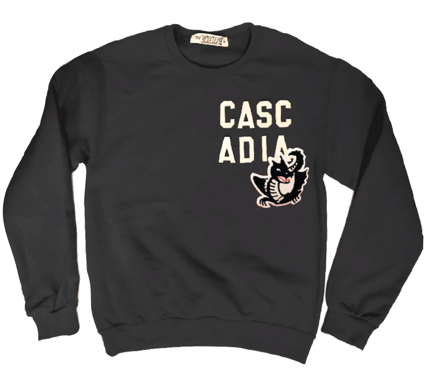 Cascadia Adult Vintaged Pullover Sweatshirt in Black