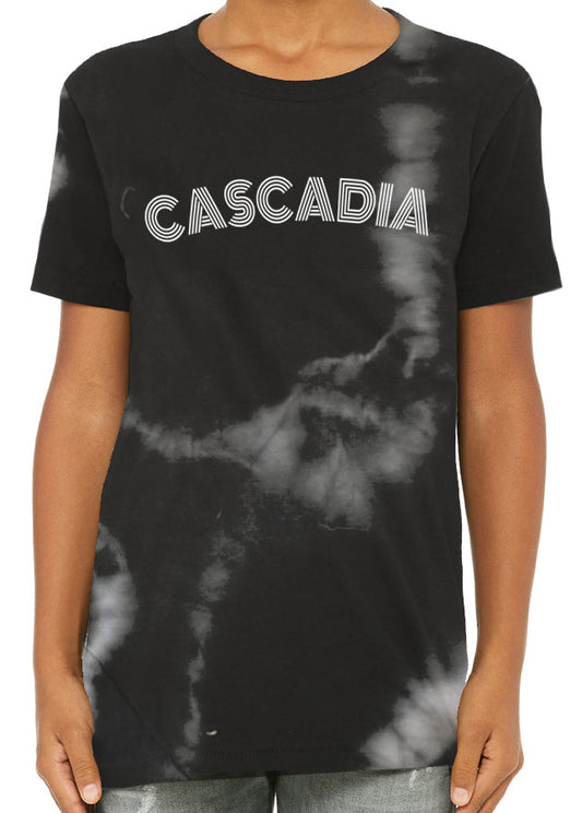 Dark Charcoal Tie Dye tee - Youth