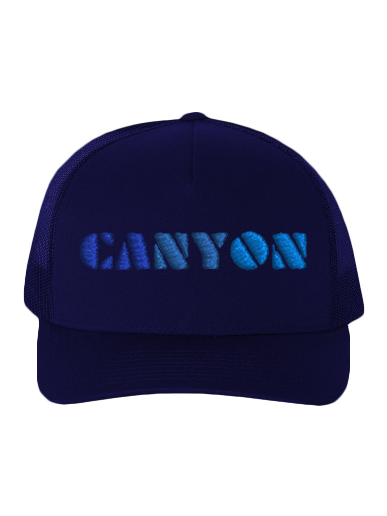 Canyon Ombre Embroidery Navy Twill Trucker