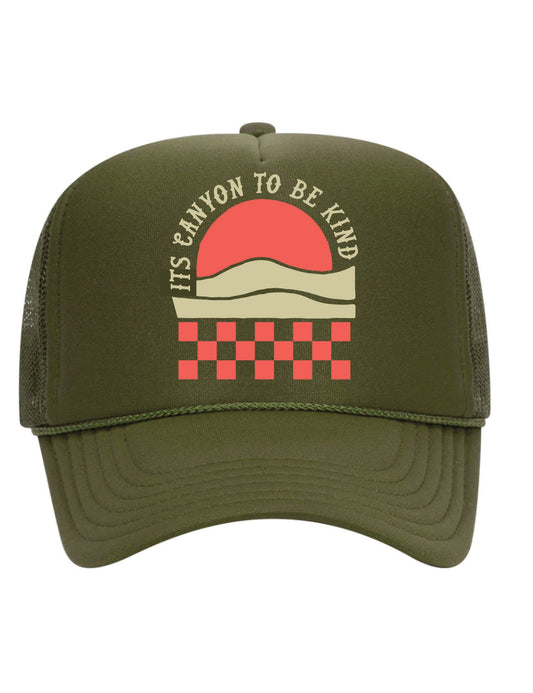 Canyon Cool To Be Kind Olive Foam Trucker