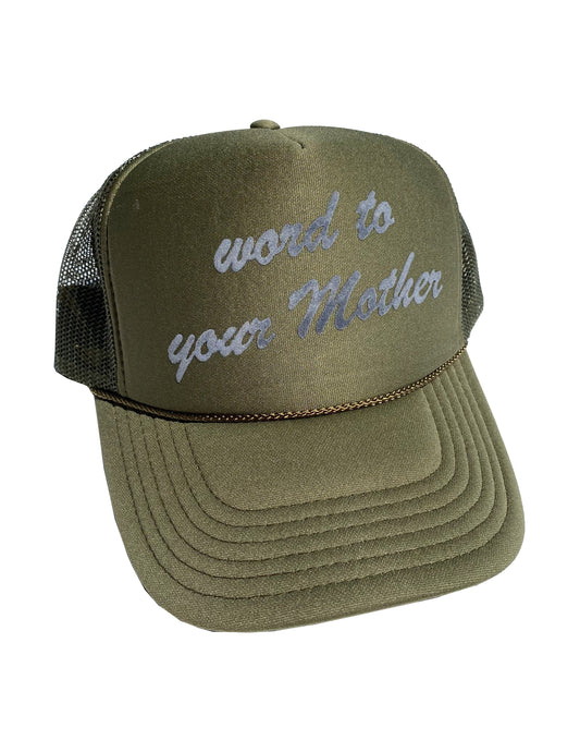 Word To Your Mother Hat in Olive